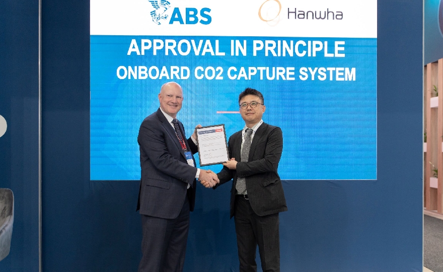 ABS Awards AIP to Hanwha Ocean for Carbon Capture Technology